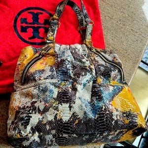 Tory Burch multi-color snakeskin bag